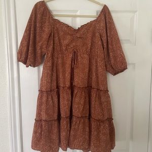 Rust orange Tiered dress